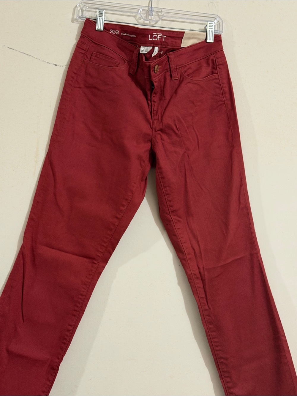 LOFT Men’s Deep Red Straight-Leg Chinos
